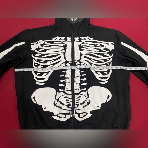 New! Unworn! Charades Men's Skeleton Hoodie (Costume, Biker, Etc) Size: XL - Picture 13 of 17